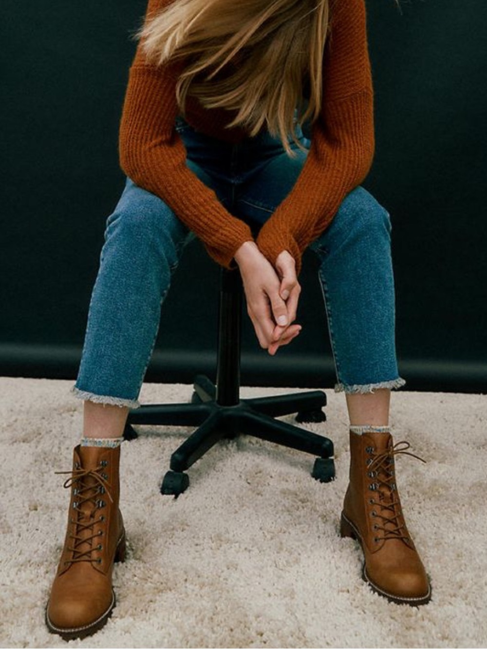 Madewell Julien Lace Up Lug Sole Boots Tan Combat Utility Cottagecore Autumn